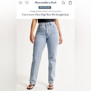 Abercrombie & Fitch Curve Love Ultra High Rise 90s Straight Jean
